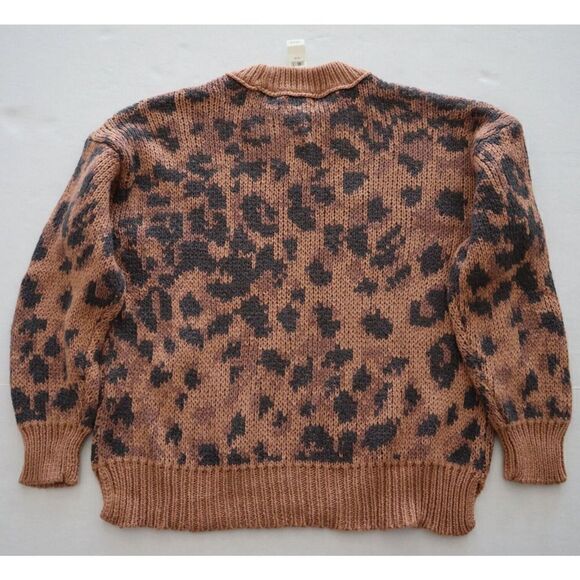 Aerie 078-0745-47539 Women's Sz XS Leopard Print Oversized Crew Neck Sweater - Picture 2 of 7